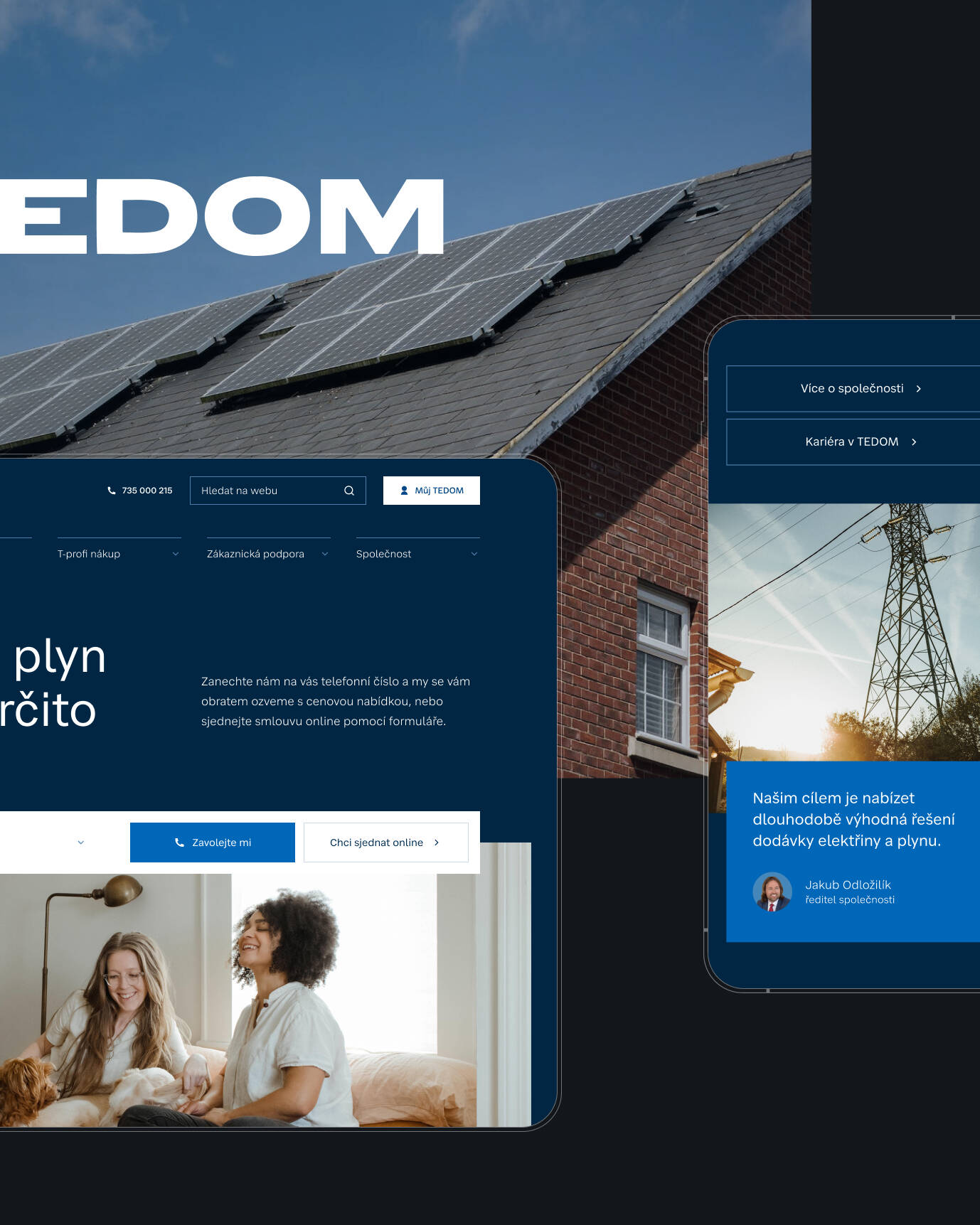 reference TEDOM energie, návrh webové stránky