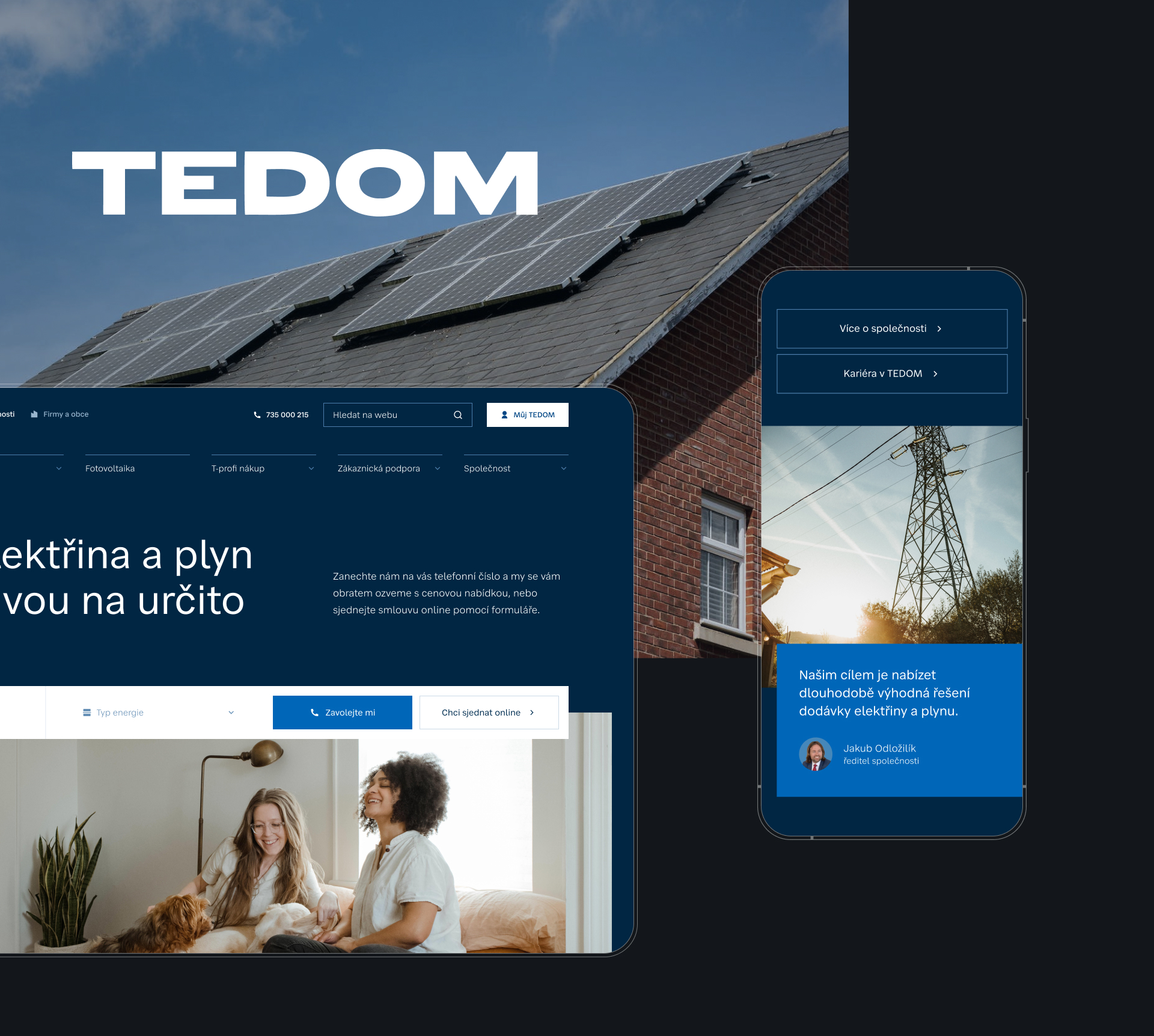 reference TEDOM energie, návrh webové stránky